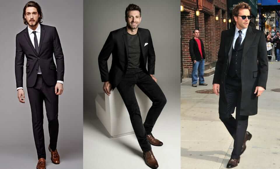 Combinar zapatos marrones con traje o pantalones negros