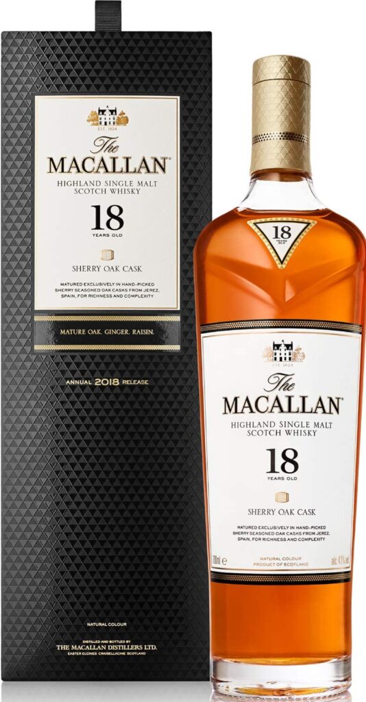  Macallan Sherry Oak 18 Años Single Malt Whisky Escocés