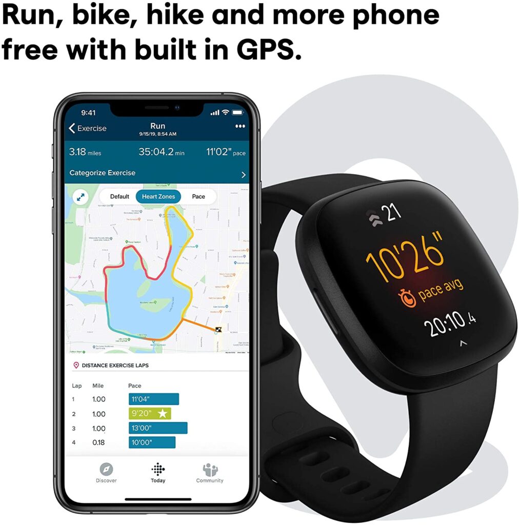 Reloj inteligente Fitbit Versa 3 Health & Fitness con GPS