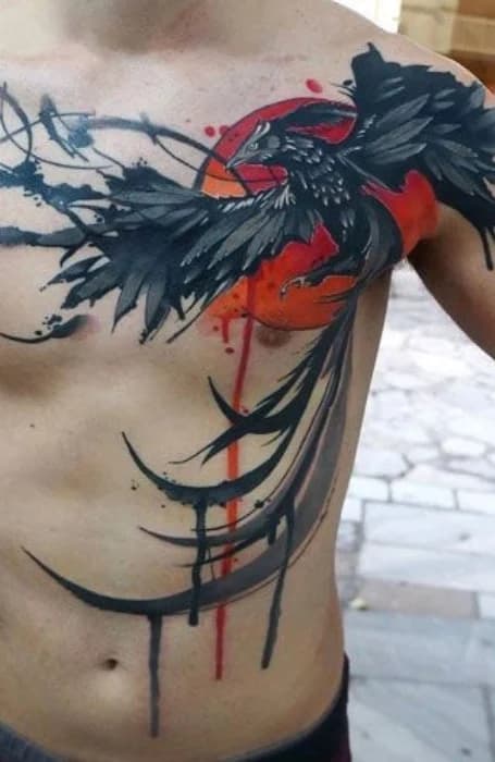 30 Ideas de tatuajes únicos que te encantarán 30 Tatuaje de fénix único pecho