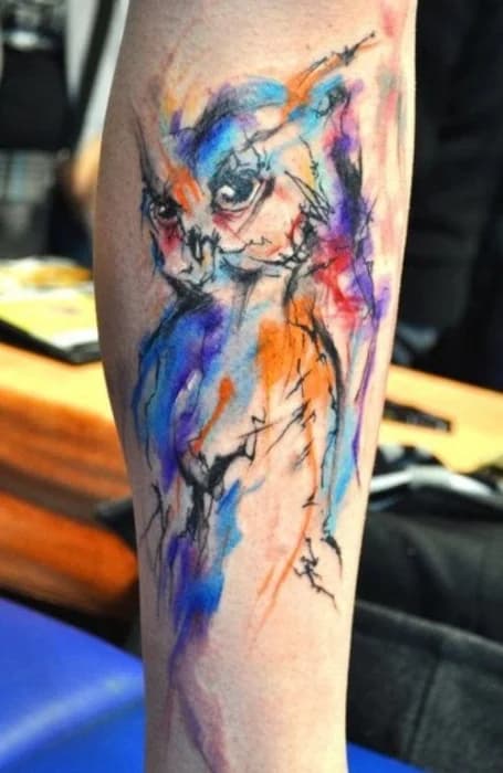 30 Ideas de tatuajes únicos que te encantarán 26 Tatuajes únicos de acuarela búho