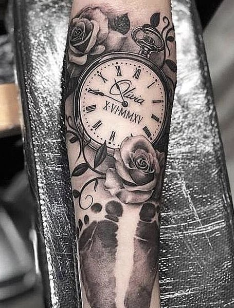 Tatuaje de reloj para hombres