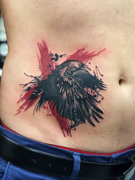 Tatuaje de cuervo para hombres