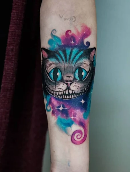 Tatuaje del gato de Cheshire