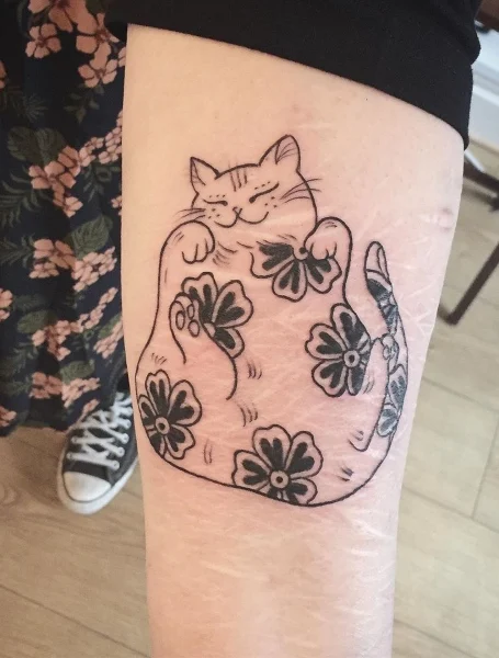 Tatuaje de gato gordo