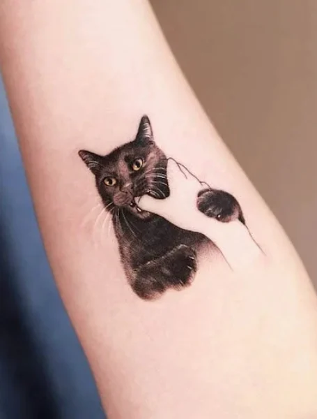 Tatuaje conmemorativo del gato