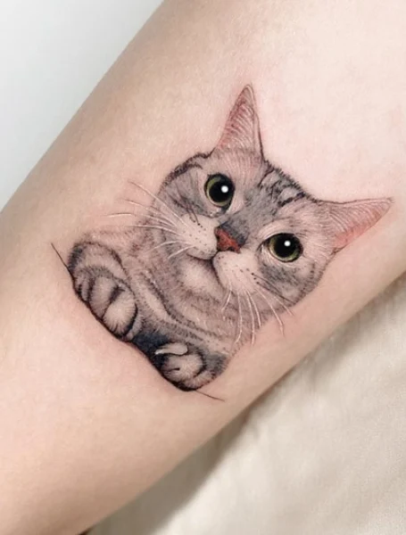 Tatuaje de cara de gato