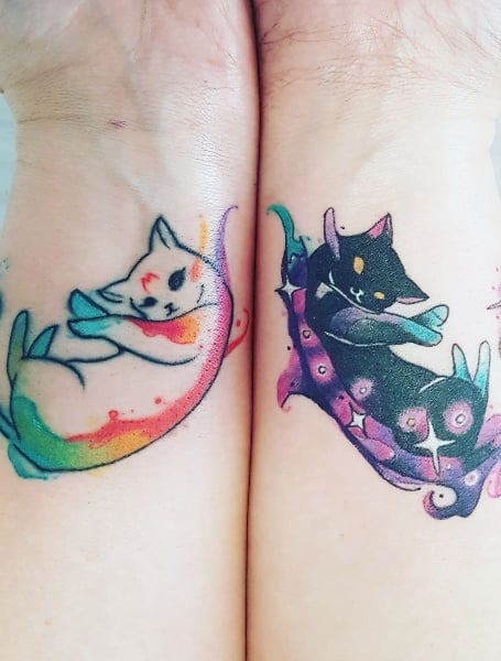 Tatuajes de gatos a juego