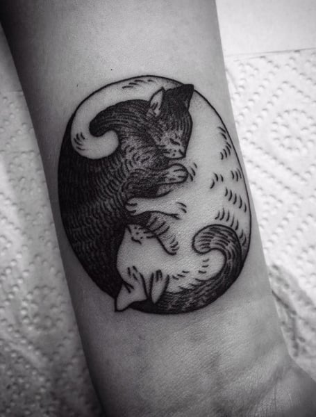 Galería de Tatuajes de gatos para mujeres-39