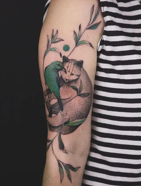 Galería de Tatuajes de gatos para mujeres-38