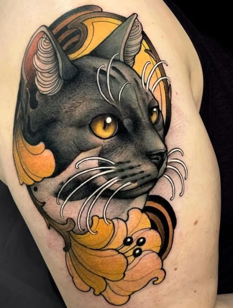 Galería de Tatuajes de gatos para mujeres-33