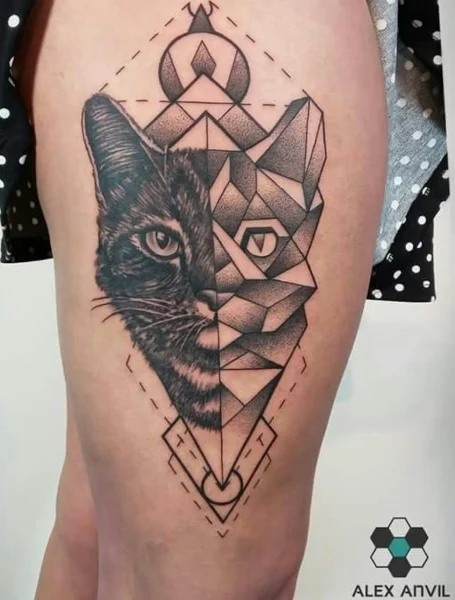 Galería de Tatuajes de gatos para mujeres-16