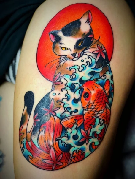 Galería de Tatuajes de gatos para mujeres-15