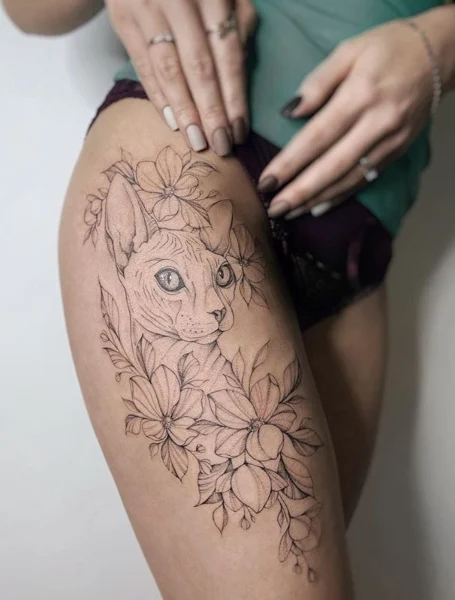 Galería de Tatuajes de gatos para mujeres-9