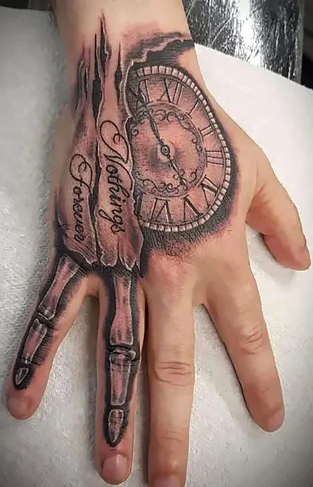 Tatuaje de reloj de mano para hombres