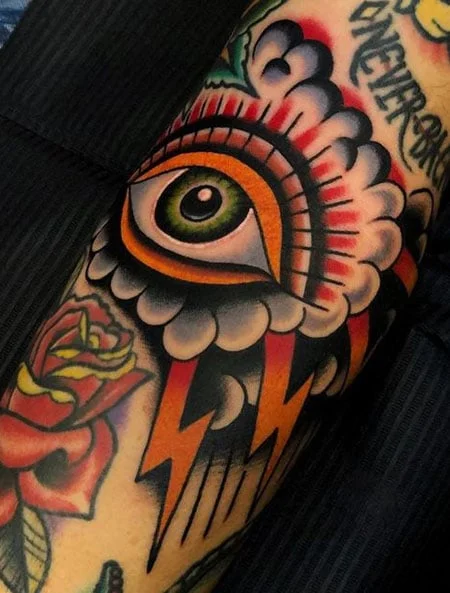 Tatuaje de ojo tradicional para hombres