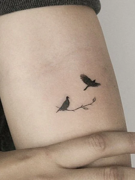 Tatuaje de pájaro simple
