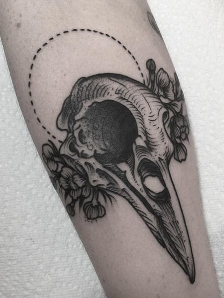 Tatuaje de calavera de pájaro