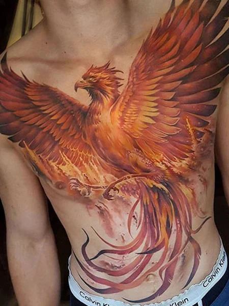 Tatuaje del pájaro fénix