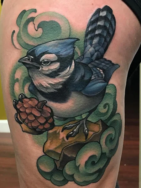 Tatuaje del pájaro arrendajo