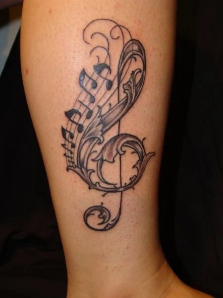 Tatuajes musicales para mujeres