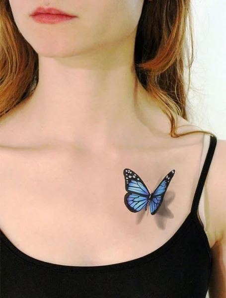 Tatuaje 3D de mariposa