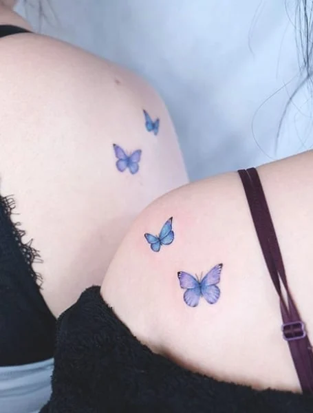 Tatuajes a juego de mariposas