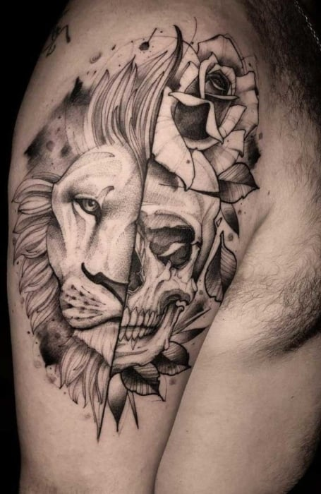 Tatuajes de león de calavera 