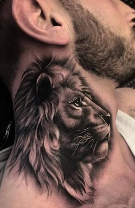 Tatuajes de cuello de león