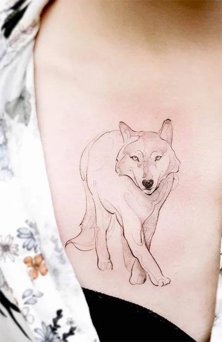 Tatuajes de lobo solitario