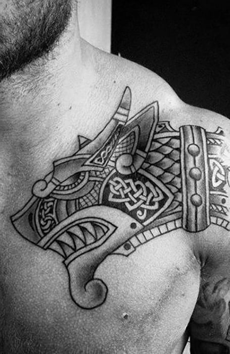 Tatuaje de lobo celta