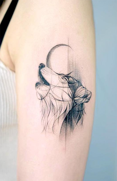 Tatuajes de lobo en el hombro