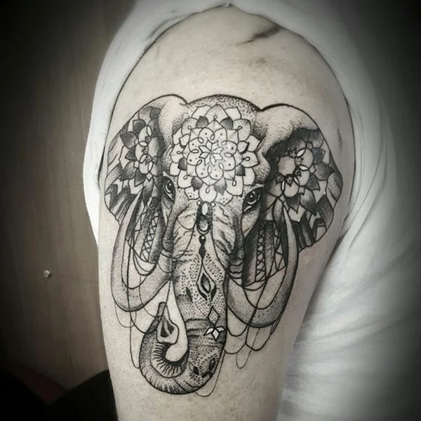 Tatuajes mandala de elefante 