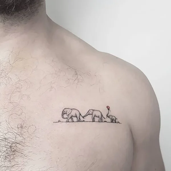 Tatuajes de la familia de elefantes