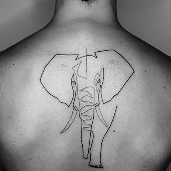 Tatuajes de contorno de elefante