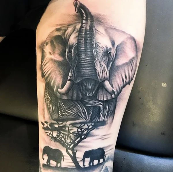 Tatuaje de elefante africano