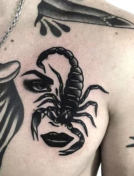 Tatuaje de escorpión negro