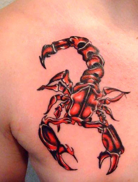 Tatuaje de escorpión rojo