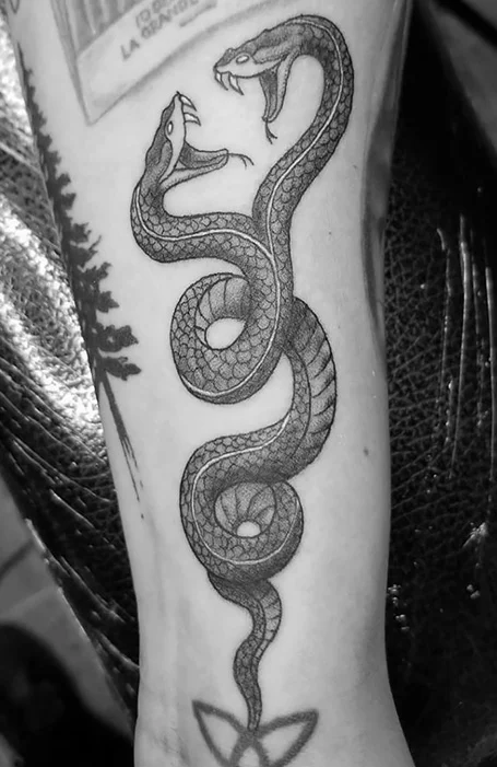 Tatuaje de serpiente de dos cabezas-1