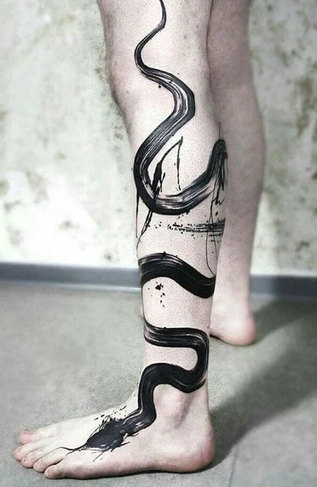Tatuajes de serpiente en la pierna-1