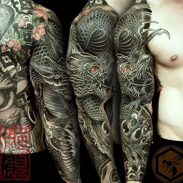 Tatuajes de manga de dragón
