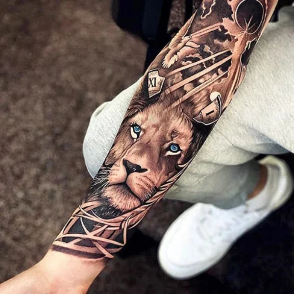 Tatuajes de manga de león-2