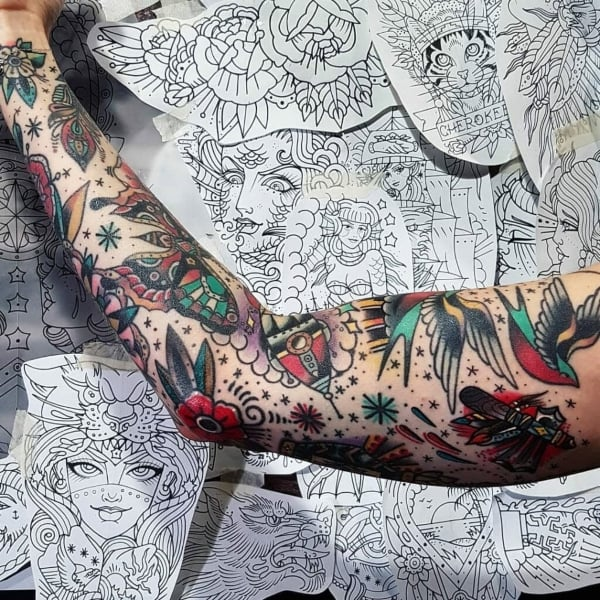 Tatuaje de manga de retazos