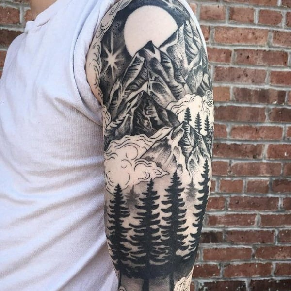 Manga del tatuaje de montaña-2