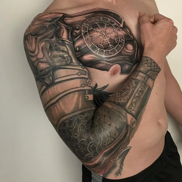 Tatuaje de manga de armadura-2