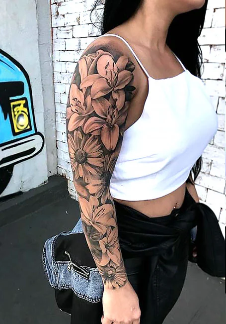 Tatuajes de manga de girasol