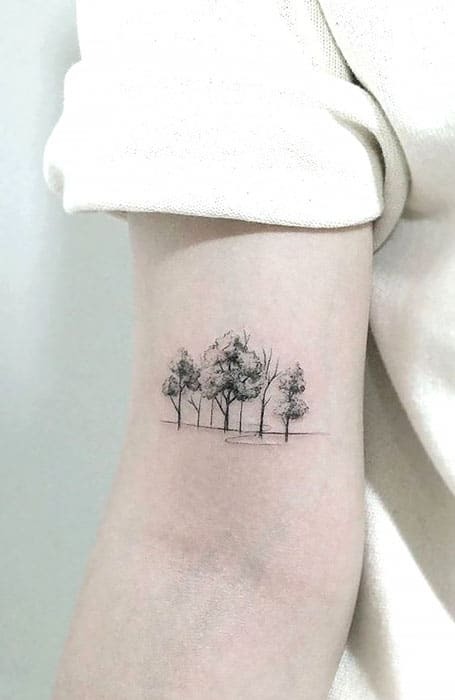 tatuaje de bosque